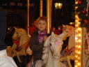Katka on the double-decker carousel